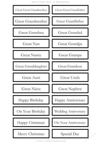 Great Relatives Sentiment Sheet 4