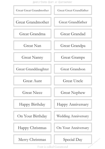 Great Relatives Sentiment Sheet 5
