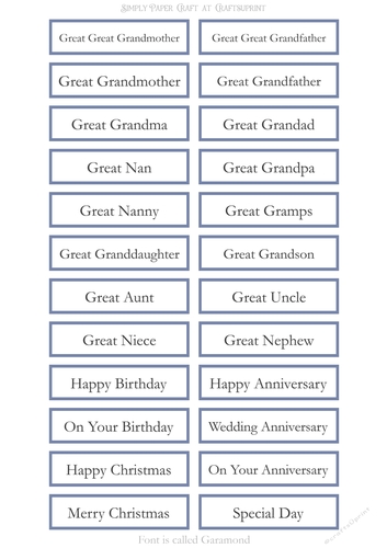Great Relatives Sentiment Sheet 7