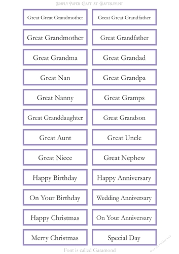 Great Relatives Sentiment Sheet 15