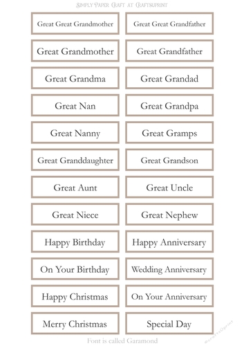 Great Relatives Sentiment Sheet 17