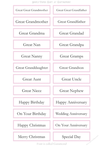 Great Relatives Sentiment Sheet 18