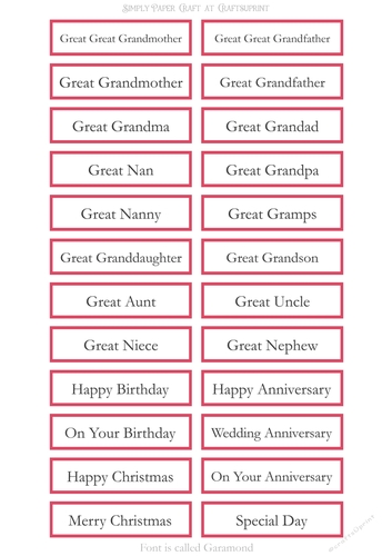 Great Relatives Sentiment Sheet 24