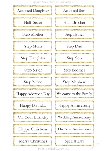 Adopted Step Family Sentiment Sheets 2