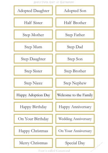 Adopted Step Family Sentiment Sheets 9