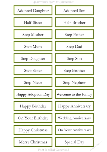 Adopted Step Family Sentiment Sheets 10