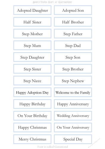 Adopted Step Family Sentiment Sheets 19