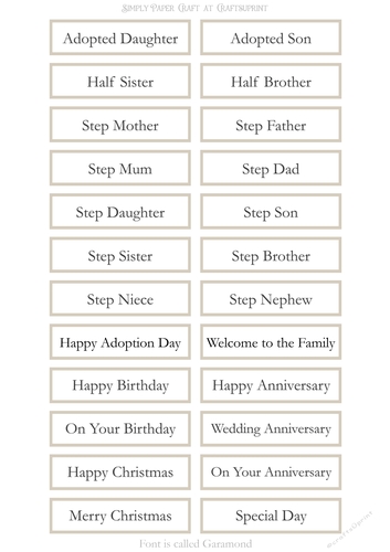 Adopted Step Family Sentiment Sheets 23