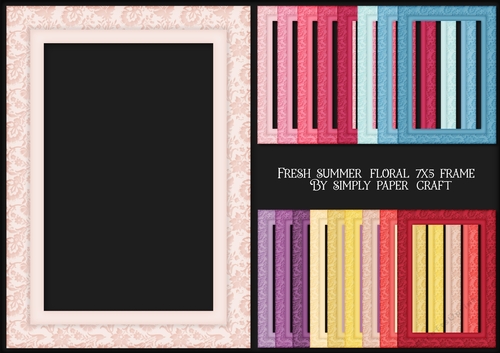 Fresh Summer Floral 7x5 Frame PNG