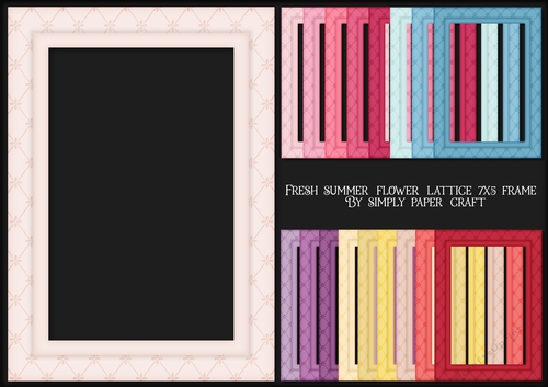 Fresh Summer Flower Lattice 7x5 Frame PNG