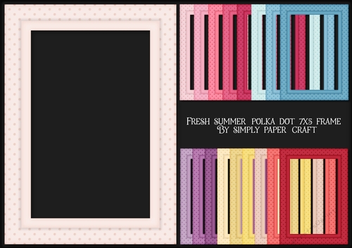 Fresh Summer Polka Dot 7x5 Frame PNG