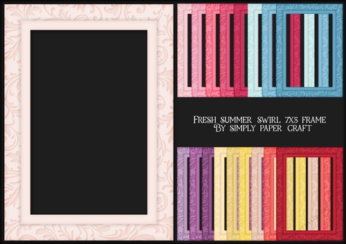Fresh Summer Swirl 7x5 Frame PNG