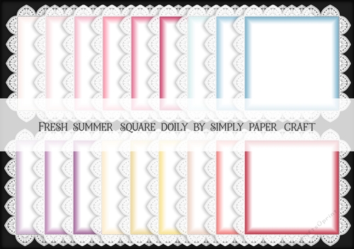 Fresh Summer Square Doily PNG