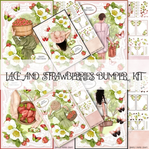 Lace and Strawberries Bumper Kit