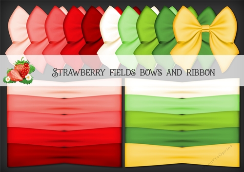 Strawberry Fields Bow and Ribbon