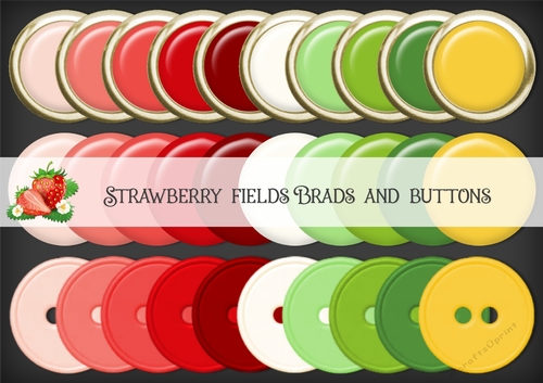 Strawberry Fields Brads and Buttons