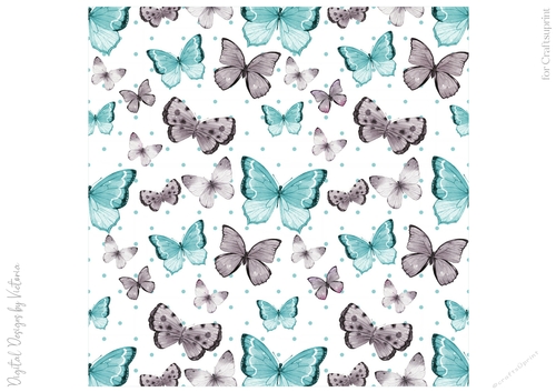 Sweet Butterflies 8x8 inch No7