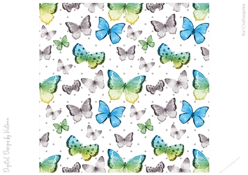 Sweet Butterflies 8x8 inch No12