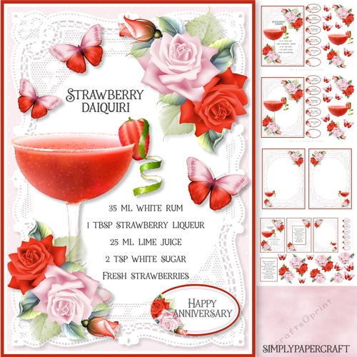 Lace and Roses 68 Strawberry Daiquiri Cocktail