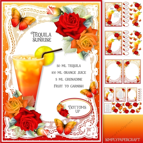 Lace and Roses 70 Tequila Sunrise Cocktail