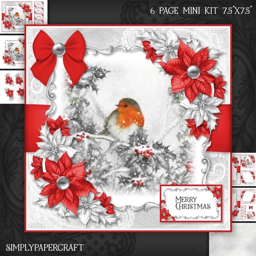 Robin and Poinsettias 2