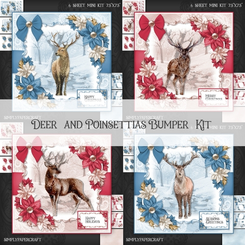 Deer and Poinsettias Bumper Kit