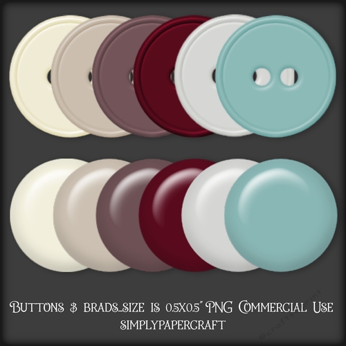 Cherry Cupcake Buttons and Brads PNG