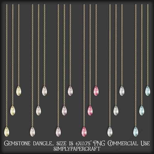 Cherry Cupcake Gemstone Dangle PNG