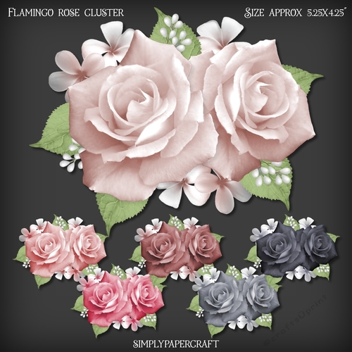 Flamingo Rose Cluster
