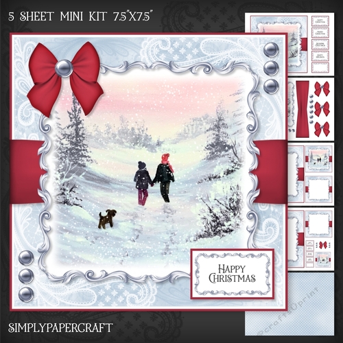 Winter Couple Walking Their Dog Mini Kit 1