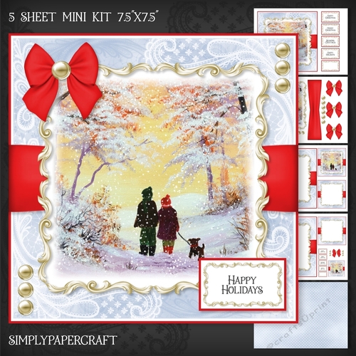 Winter Couple Walking Their Dog Mini Kit 4