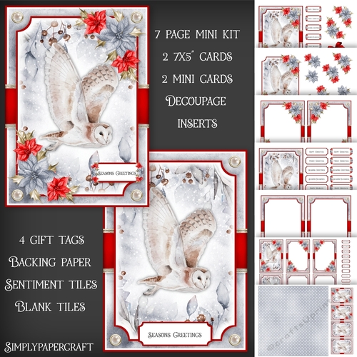 Watercolour Animals and Poinsettias Mini Kit 3