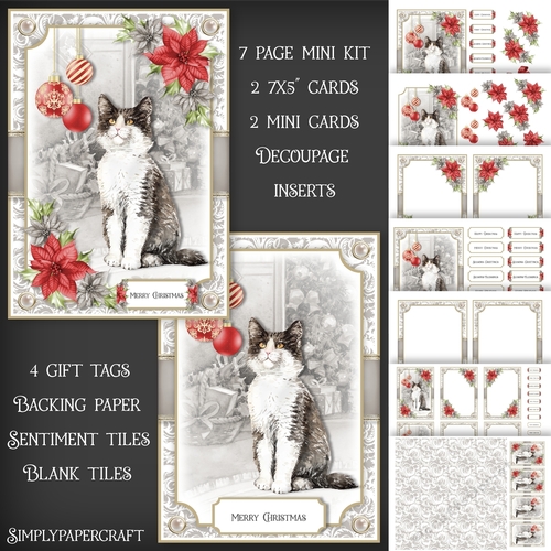 Cats and Poinsettias Mini Kit 2