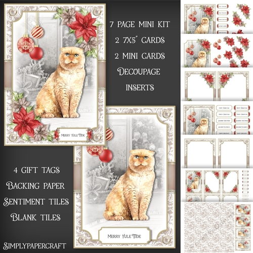 Cats and Poinsettias Mini Kit 6
