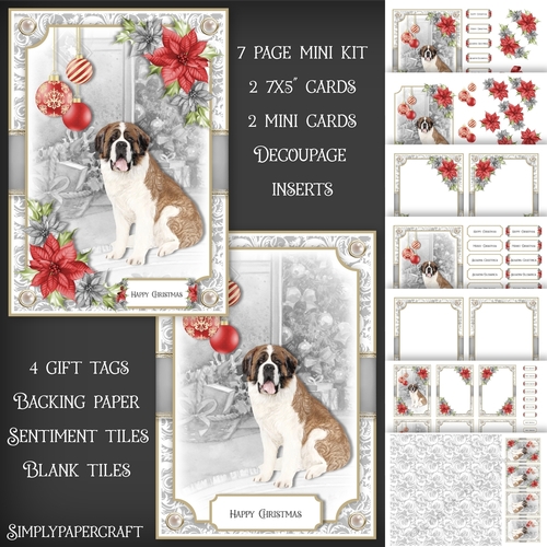 Dogs and Poinsettias Mini Kit 1