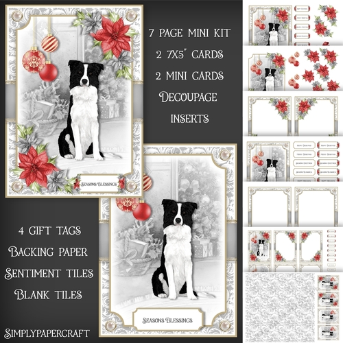 Dogs and Poinsettias Mini Kit 4