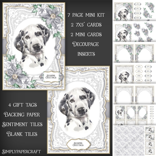 Dalmatian Dog Portrait Christmas Mini Kit