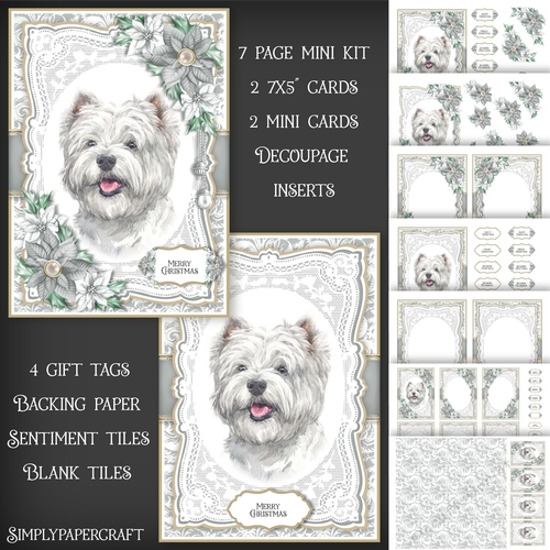 Westie Dog Portrait Christmas Mini Kit