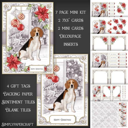Dog and Poinsettias Mini Kit 7
