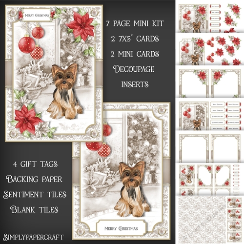 Dog and Poinsettias Mini Kit 8