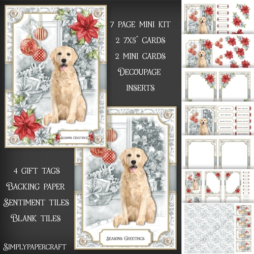 Dog and Poinsettias Mini Kit 9