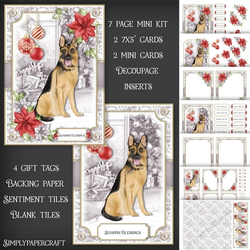 Dog and Poinsettias Mini Kit 10