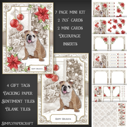 Dog and Poinsettias Mini Kit 11