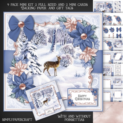 Snow Landscape and Poinsettias Mini Kit 1