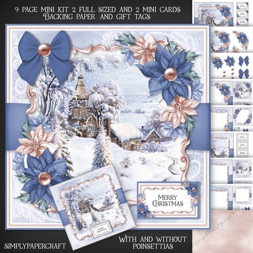 Snow Landscape and Poinsettias Mini Kit 2