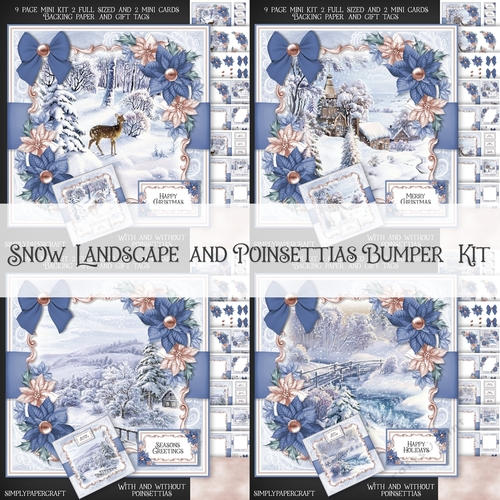 Snow Landscape and Poinsettias Bumper Kit