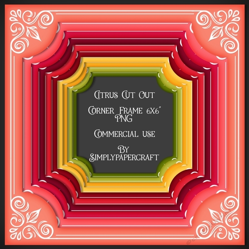 Citrus Cut Out Corner Frame 6x6