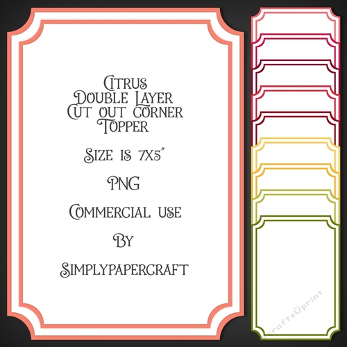 Citrus Double Layer Cut Out Corner Topper 7x5