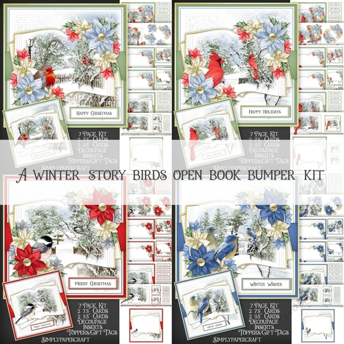 A Winter Story Blue Birds Open Book Bumper Kit