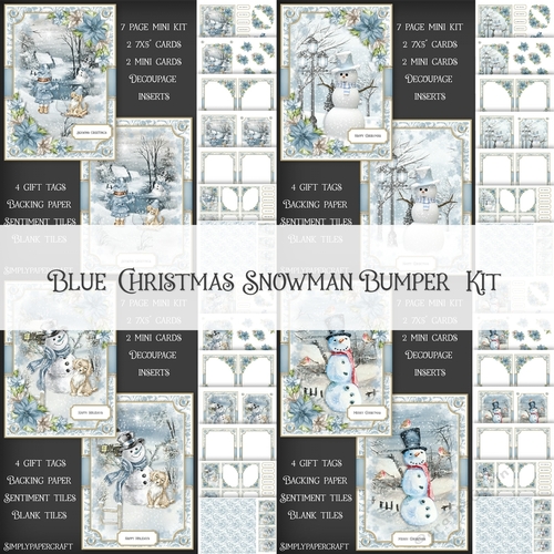 Blue Christmas Snowman Bumper Kit